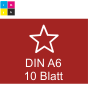 Block mit Leimbindung, DIN A6 quer, 10 Blatt, 4/0 farbig einseitig bedruckt