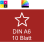 Block mit Leimbindung, DIN A6 quer, 10 Blatt, 5/0 farbig einseitig bedruckt (CMYK 4-farbig + 1 Sonderfarbe HKS oder Pantone)