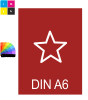 Briefpapier DIN A6, 5/0 farbig<br>(Vorderseite: CMYK 4-farbig + 1 HKS-Sonderfarbe / Rückseite: unbedruckt)