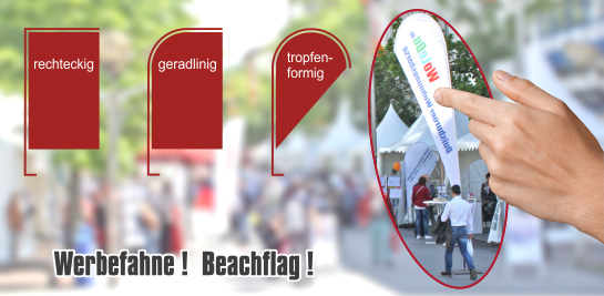 Beachbanner, Werbefahnen, Beachflags flyerole.de